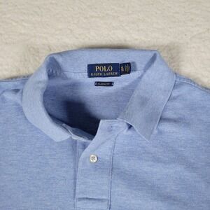 Polo Ralph Lauren Polo Shirt Men XL Light Blue Classic Fit Short Sleeve Heather